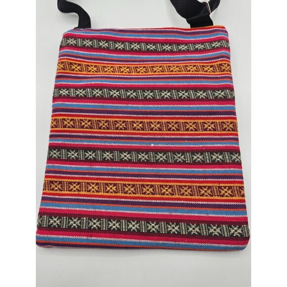 Embroided wise owl pair couple multicolor zipper pull adjustable purse bag - Picture 4 of 10